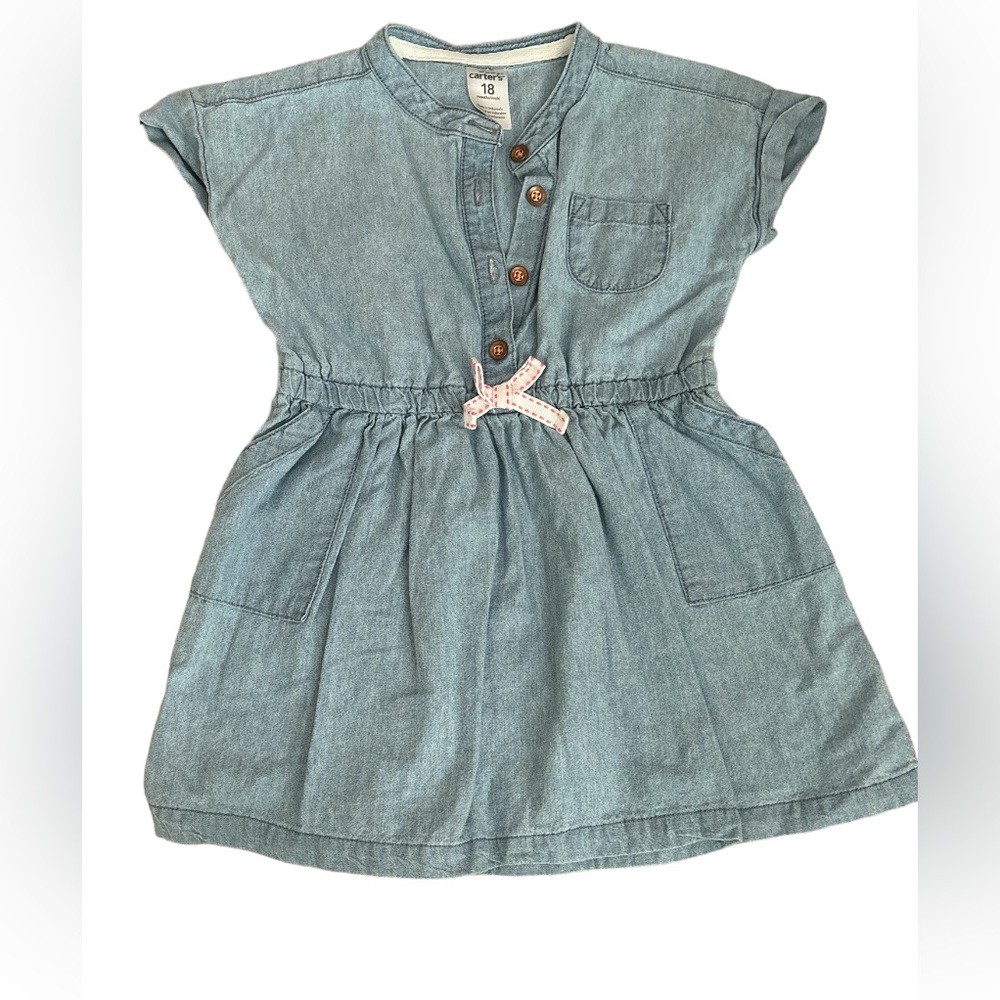 ⚡️5/$25 Sale⚡️ Carter’s 18 Month Shortsleeved Light Denim Jean Dress